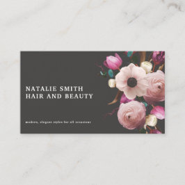 Tarjeta De Visita Moderna y elegante acuarela floral