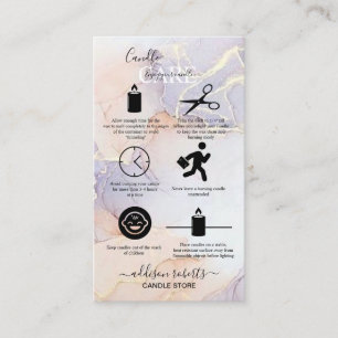 Tarjeta De Visita Moderna y elegante acuarela Green Candle Care