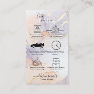 Tarjeta De Visita Moderna y elegante acuarela Green y Gold Cake Care