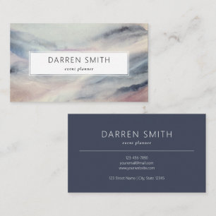 Tarjeta De Visita Moderna y elegante acuarela gris Abstract Wave