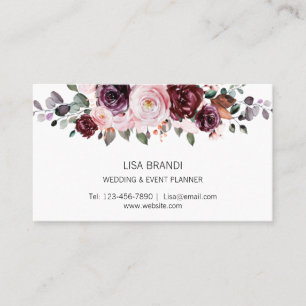 Tarjeta De Visita Moderna y elegante acuarela, vegetación floral