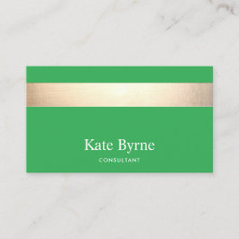 Tarjeta De Visita Moderna y elegante banda de oro profesional verde