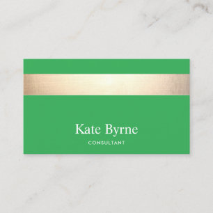 Tarjeta De Visita Moderna y elegante banda de oro profesional verde
