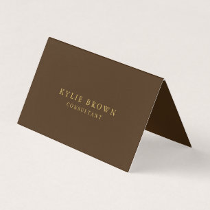 Tarjeta De Visita Moderna y elegante Brown Gold Professional