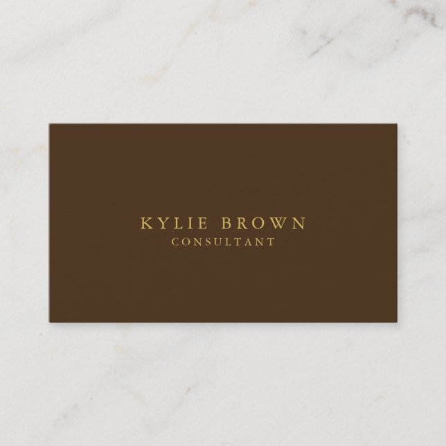 Tarjeta De Visita Moderna y elegante Brown Gold Professional (Anverso)