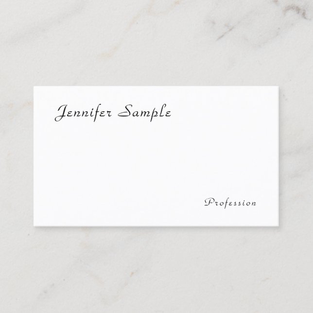 Tarjeta De Visita Moderna y elegante caligrafía Nombre plantilla sim (Anverso)