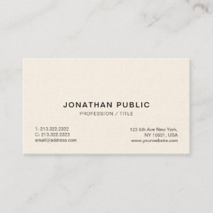 Tarjeta De Visita Moderna y elegante crema de lujo profesional