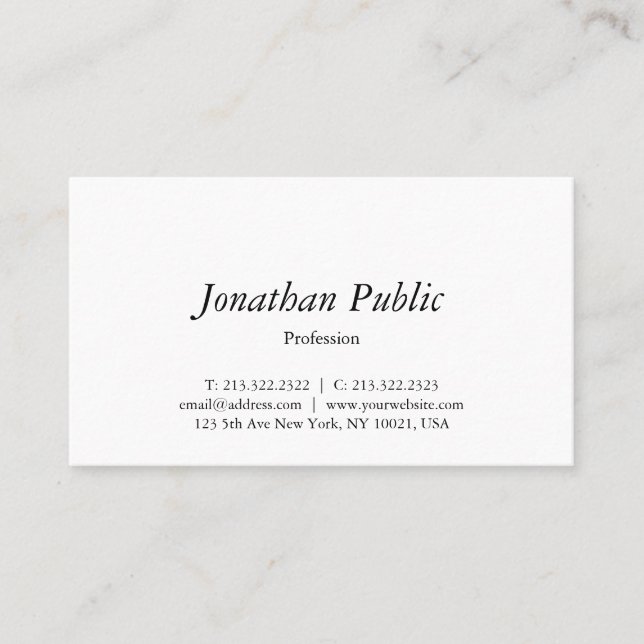 Tarjeta De Visita Moderna y elegante diseño profesional (Anverso)