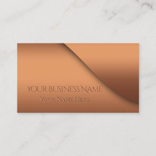 Tarjeta De Visita Moderna y elegante empresa Copper Grabado en relie