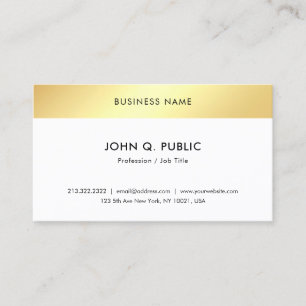 Tarjeta De Visita Moderna y elegante estilo oro Moda moderna y senci