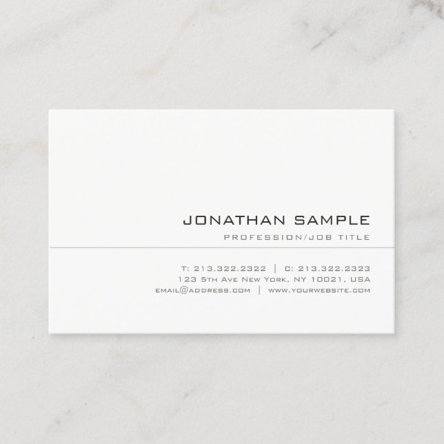 Tarjeta De Visita Moderna y elegante estilo profesional sencillo (Anverso)