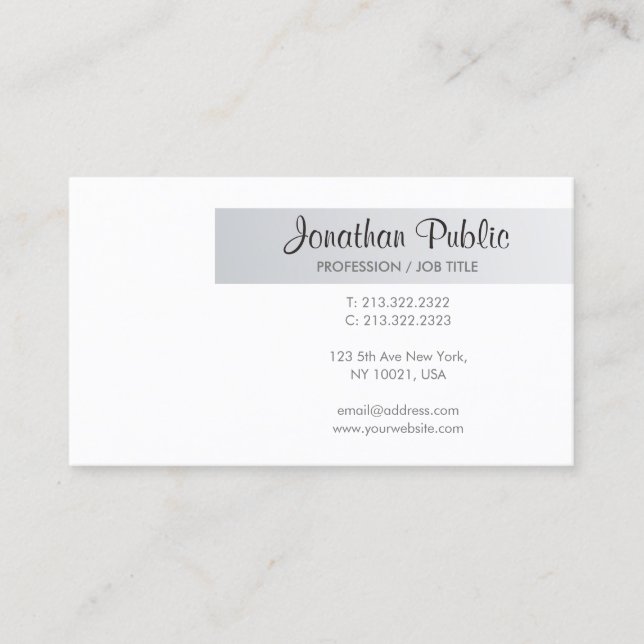 Tarjeta De Visita Moderna y elegante estilo sencillo de tendencia pr (Anverso)