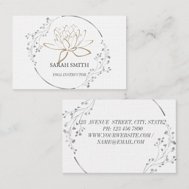 Tarjeta De Visita Moderna y elegante flor de loto profesional (Anverso / Reverso)