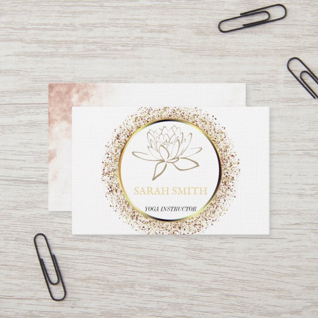 Tarjeta De Visita Moderna y elegante flor de loto profesional (Anverso/Reverso In Situ)
