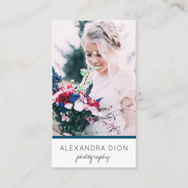 Tarjeta De Visita Moderna y elegante fotografía mínima y simple (Anverso)