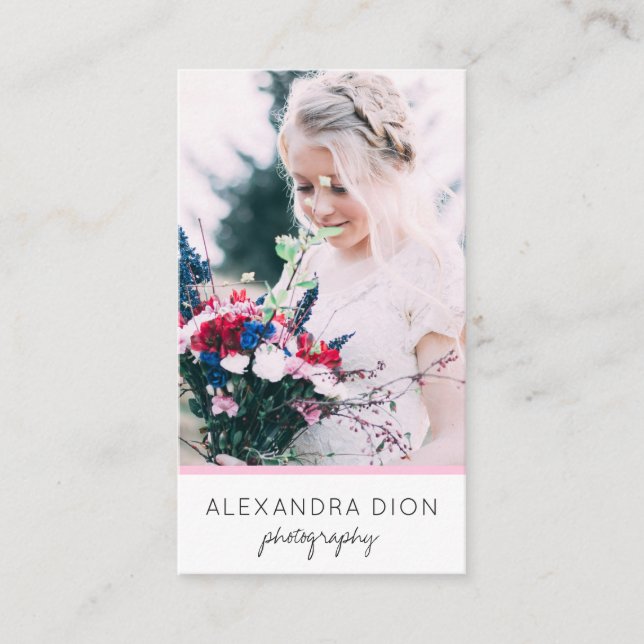 Tarjeta De Visita Moderna y elegante fotografía mínima y simple (Anverso)