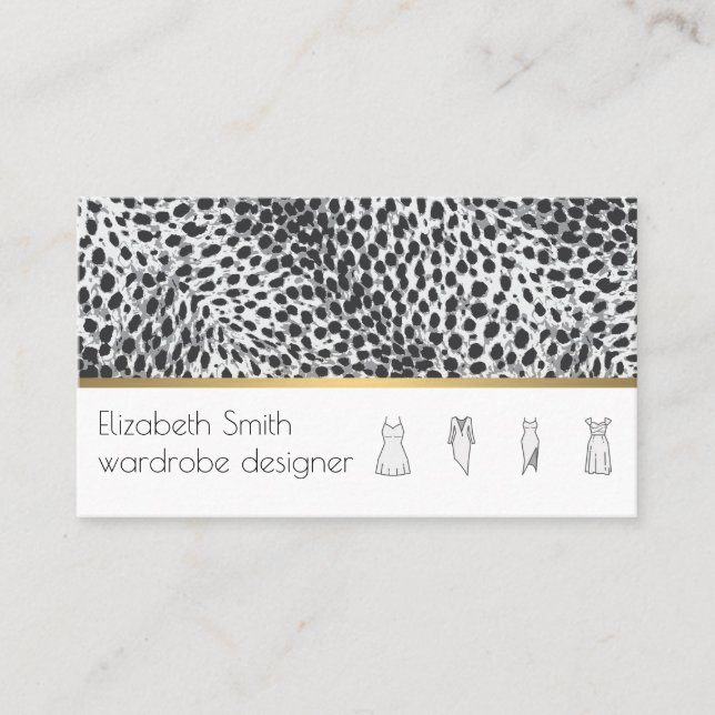 Tarjeta De Visita Moderna y elegante | Leopard Background Fashionist (Anverso)