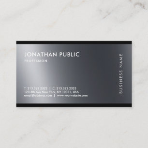 Tarjeta De Visita Moderna y elegante llanura Guay profesional en bla