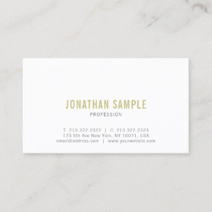 Tarjeta De Visita Moderna y elegante Llanura profesional simple de o