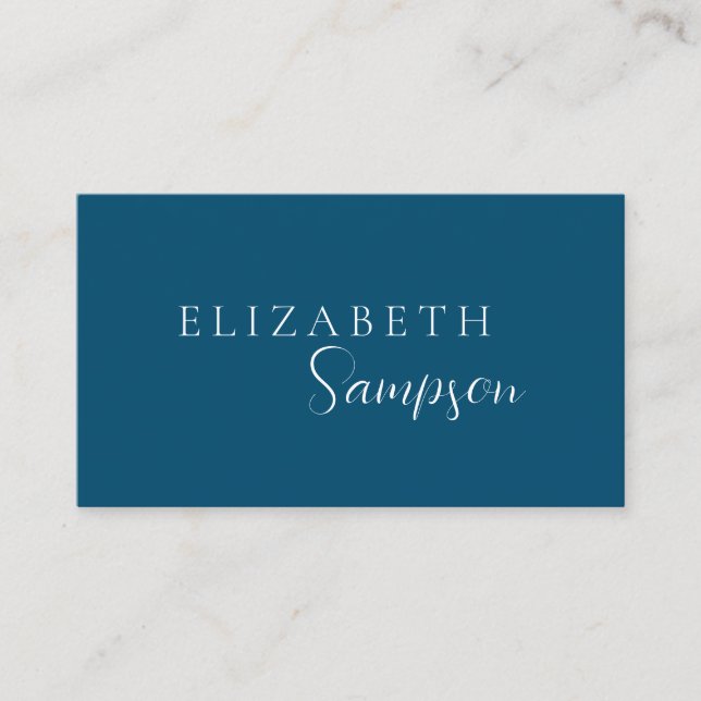 Tarjeta De Visita Moderna y elegante Marina Azul y Blanco (Anverso)