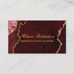Tarjeta De Visita  Moderna y elegante Mármol de Borgoña Agate Geod