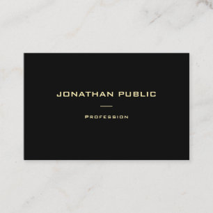 Tarjeta De Visita Moderna y elegante nombre dorado Black Template Lu