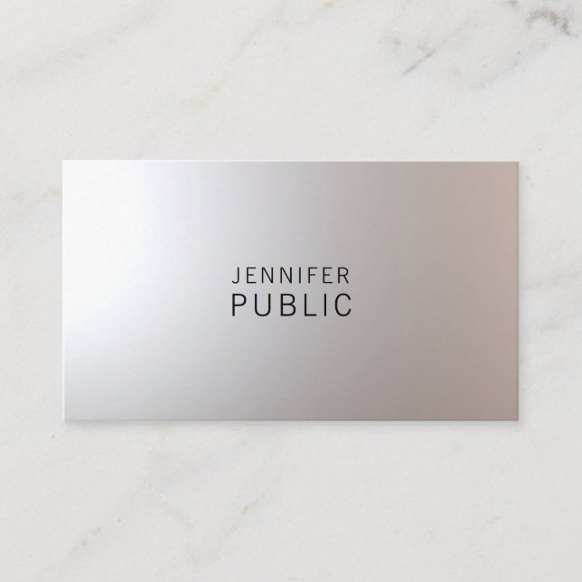 Tarjeta De Visita Moderna y elegante planicie profesional Minimalist (Anverso)