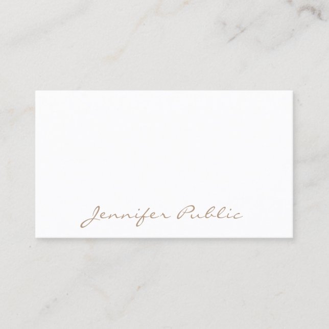 Tarjeta De Visita Moderna y elegante plantilla blanca simple Minimal (Anverso)