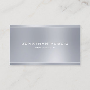 Tarjeta De Visita Moderna y elegante plantilla de aspecto plateado p