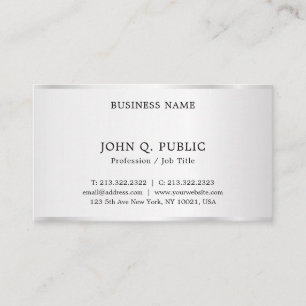 Tarjeta De Visita Moderna y elegante plantilla de aspecto plateado p