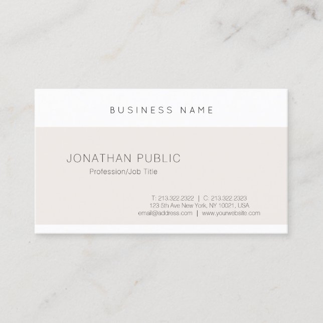 Tarjeta De Visita Moderna y elegante plantilla de diseño elegante y  (Anverso)