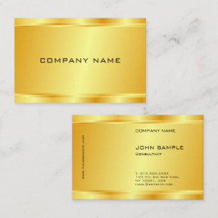 Tarjeta De Visita Moderna y elegante plantilla de lujo Faux Gold Gla
