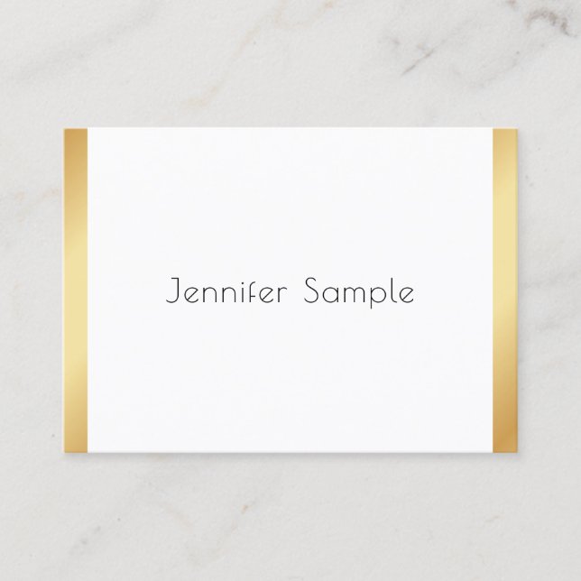 Tarjeta De Visita Moderna y elegante plantilla de moda Gold (Anverso)