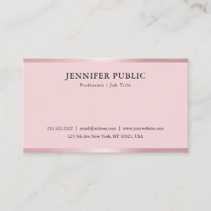 Tarjeta De Visita Moderna y elegante plantilla de moda Rosegold