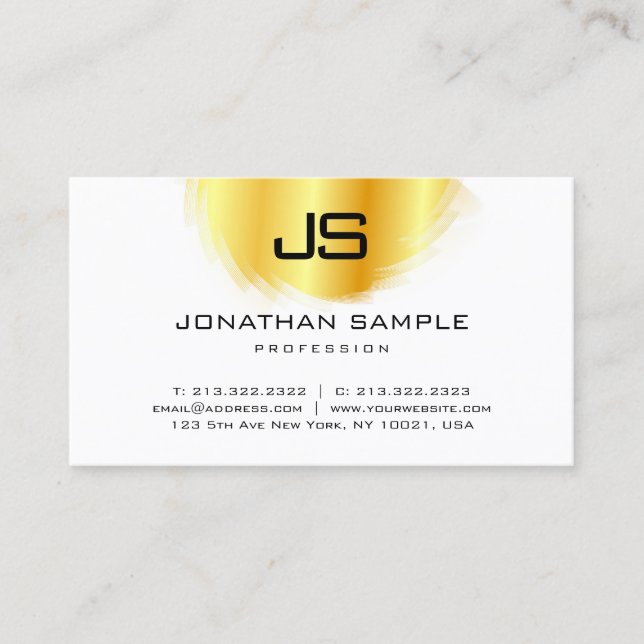 Tarjeta De Visita Moderna y elegante plantilla de monograma falso do (Anverso)