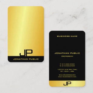 Tarjeta De Visita Moderna y elegante plantilla de monograma falso or