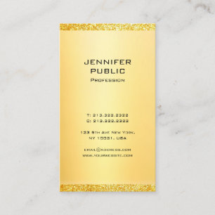 Tarjeta De Visita Moderna y elegante plantilla de Purpurina de oro