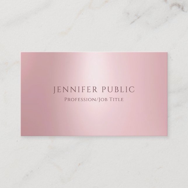 Tarjeta De Visita Moderna y elegante plantilla de Rosa profesional G (Anverso)