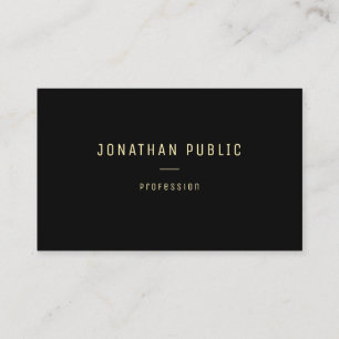 Tarjeta De Visita Moderna y elegante plantilla de texto Gold Nombre 