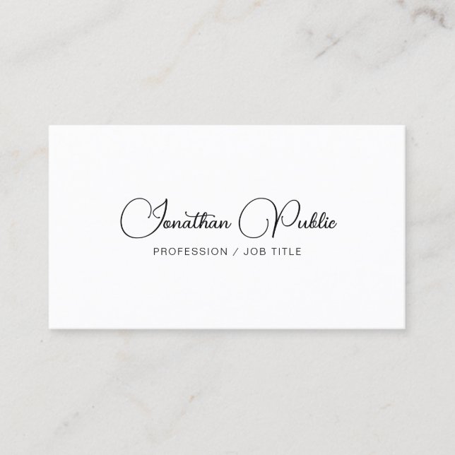 Tarjeta De Visita Moderna y elegante plantilla de tipografía simple  (Anverso)