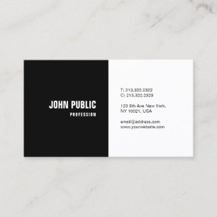 Tarjeta De Visita Moderna y elegante plantilla en blanco y negro Min