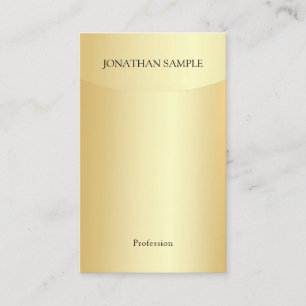 Tarjeta De Visita Moderna y elegante plantilla Faux Gold Profesional