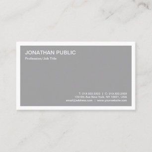 Tarjeta De Visita Moderna y elegante plantilla gris simple moda