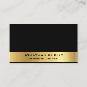 Tarjeta De Visita Moderna y elegante plantilla minimalista de oro ne