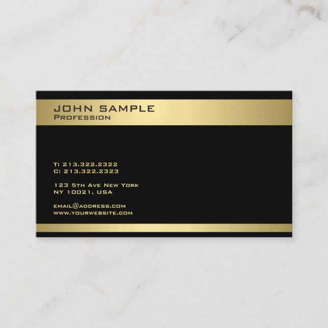 Tarjeta De Visita Moderna y elegante plantilla profesional de oro ne (Anverso)