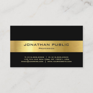 Tarjeta De Visita Moderna y elegante plantilla profesional de oro ne