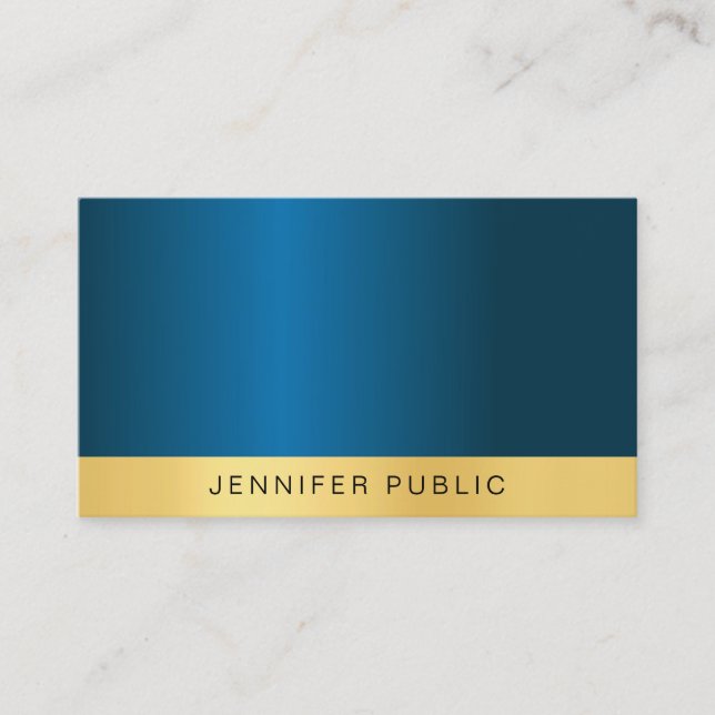 Tarjeta De Visita Moderna Y Elegante Plantilla Profesional En Azul Y (Anverso)