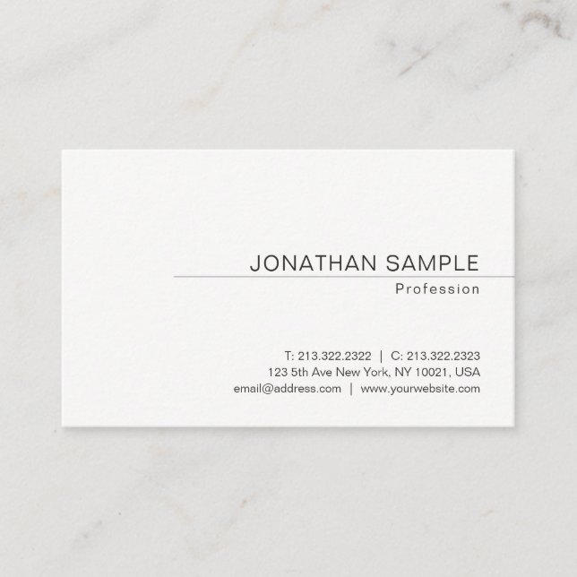 Tarjeta De Visita Moderna y elegante plantilla profesional simple (Anverso)