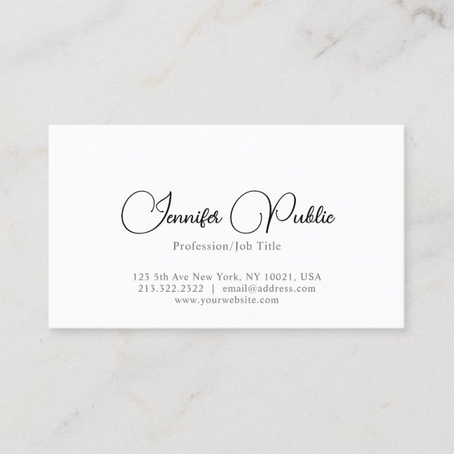 Tarjeta De Visita Moderna y elegante plantilla profesional simple (Anverso)