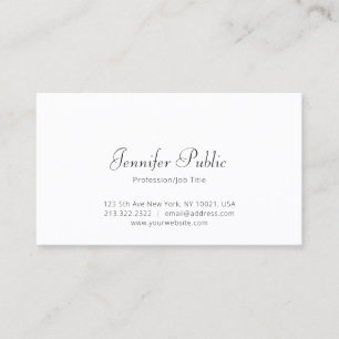 Tarjeta De Visita Moderna y elegante plantilla profesional simple bl